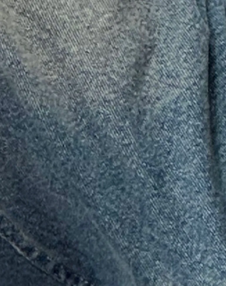 Roomy Extra Wide Low Rise Jeans in Brown Blue Acid