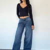 Roomy Extra Wide Low Rise Jean in College Blue