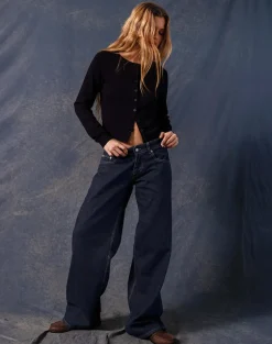 Roomy Extra Wide Low Rise Jeans in Indigo