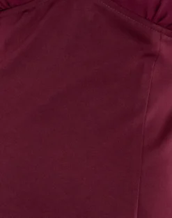 Rosali Mini Dress in Satin Chiffon Burgundy
