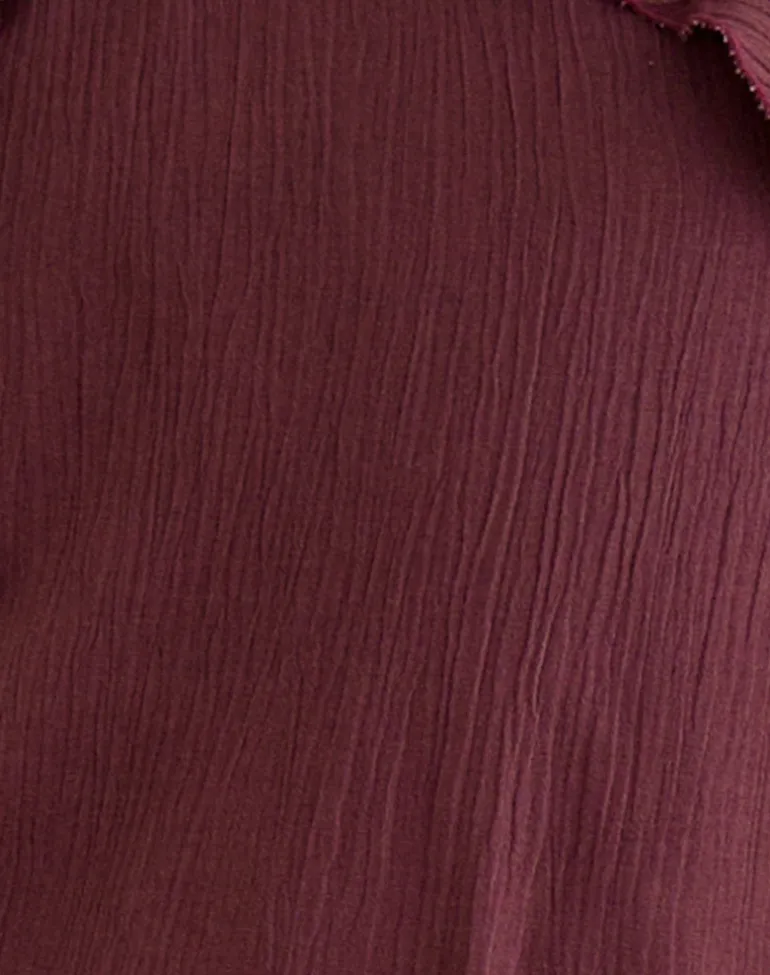 Rowdy Halterneck Top in Crinkle Plum
