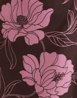 Rujira Cowl Midi Dress in Flare Floral Pink Brown