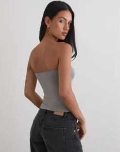 Ruki Bandeau Top in Rayon Jersey Grey