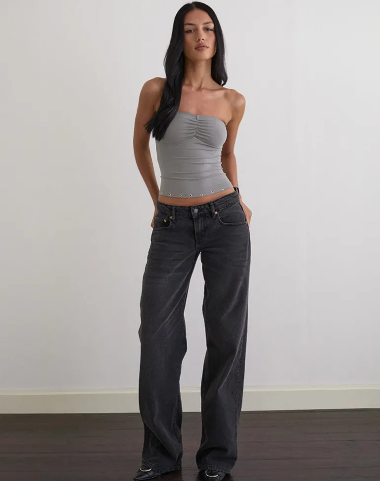 Ruki Bandeau Top in Rayon Jersey Grey