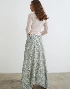 Rumela Maxi Skirt in Bloom Paisley Pale Blue