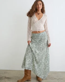 Rumela Maxi Skirt in Bloom Paisley Pale Blue