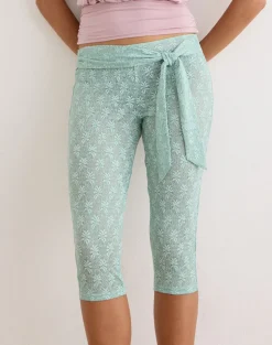 Runo Capri Trouser in Lace Teal