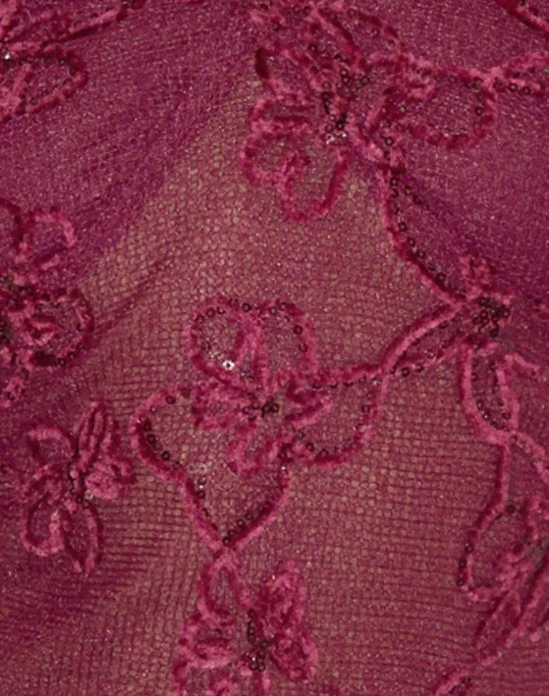 Ruwi Halter Top in Sequin Knit Burgundy