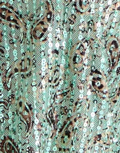 Ruwiko Halterneck Top in Paisley Sequin Teal