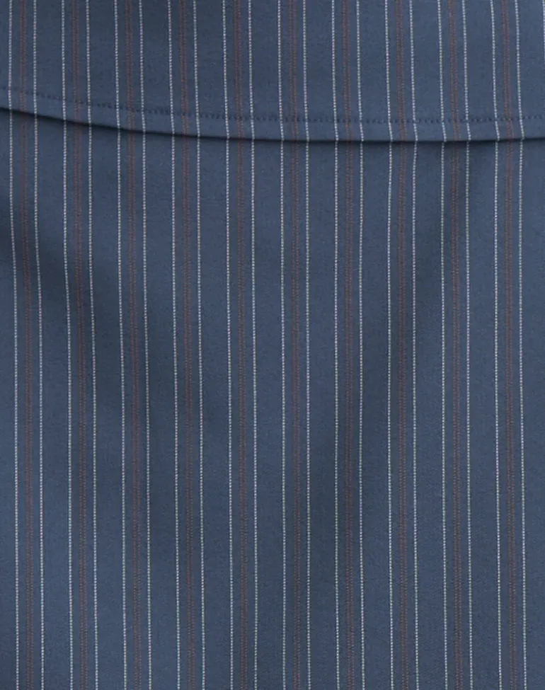 Ryker Skort in Stretch Tailoring Pinstripe Navy
