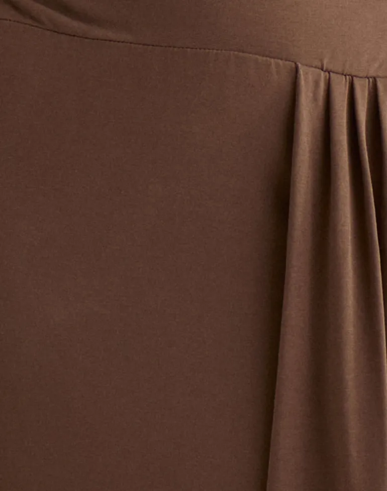 Ryoko Maxi Dress in Cupro Dark Brown