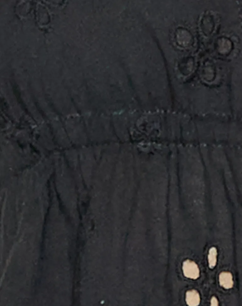 Ryoma Halterneck Top in Flower Broderie Black