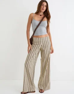 Rysele Trouser in Neutral Stripe Beige