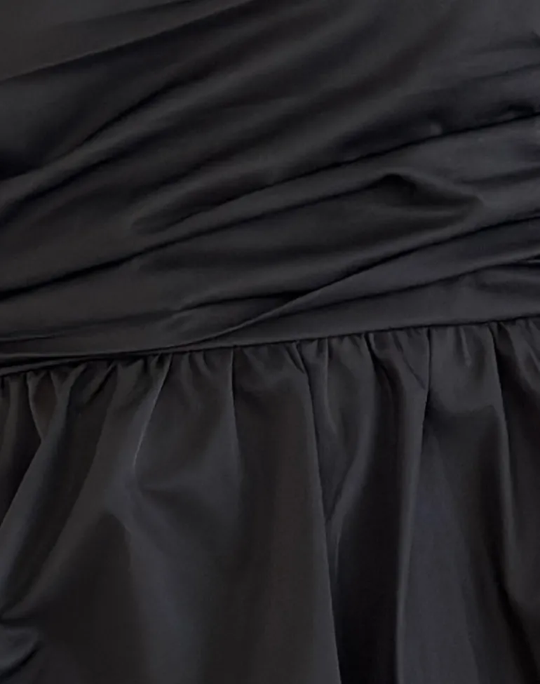 Sabita Puffball Bandeau Top in Black