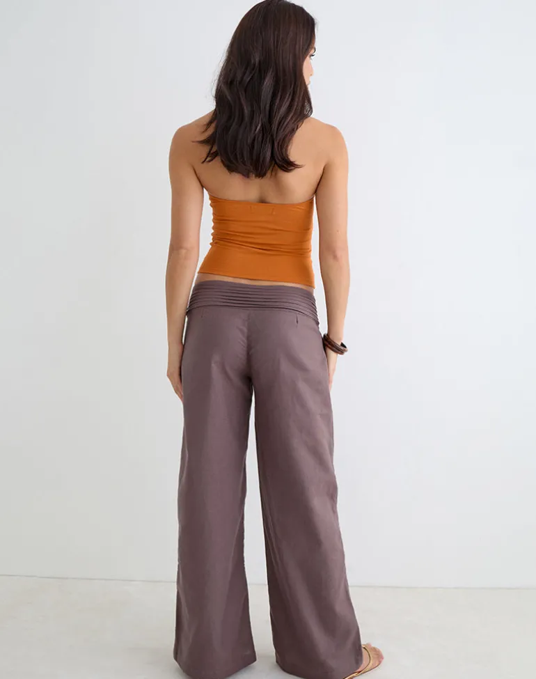Sadasi Trouser in Linen Deep Taupe
