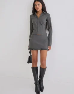 Sahana Skirt in Tailoring Slate Grey