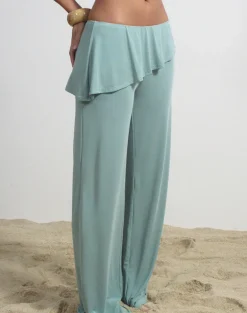 Sakano Wide Leg Trouser in Aqua Grey