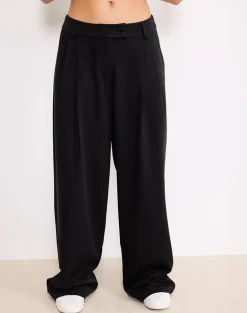 Sakira Oversized Wide Leg Trousers in Black