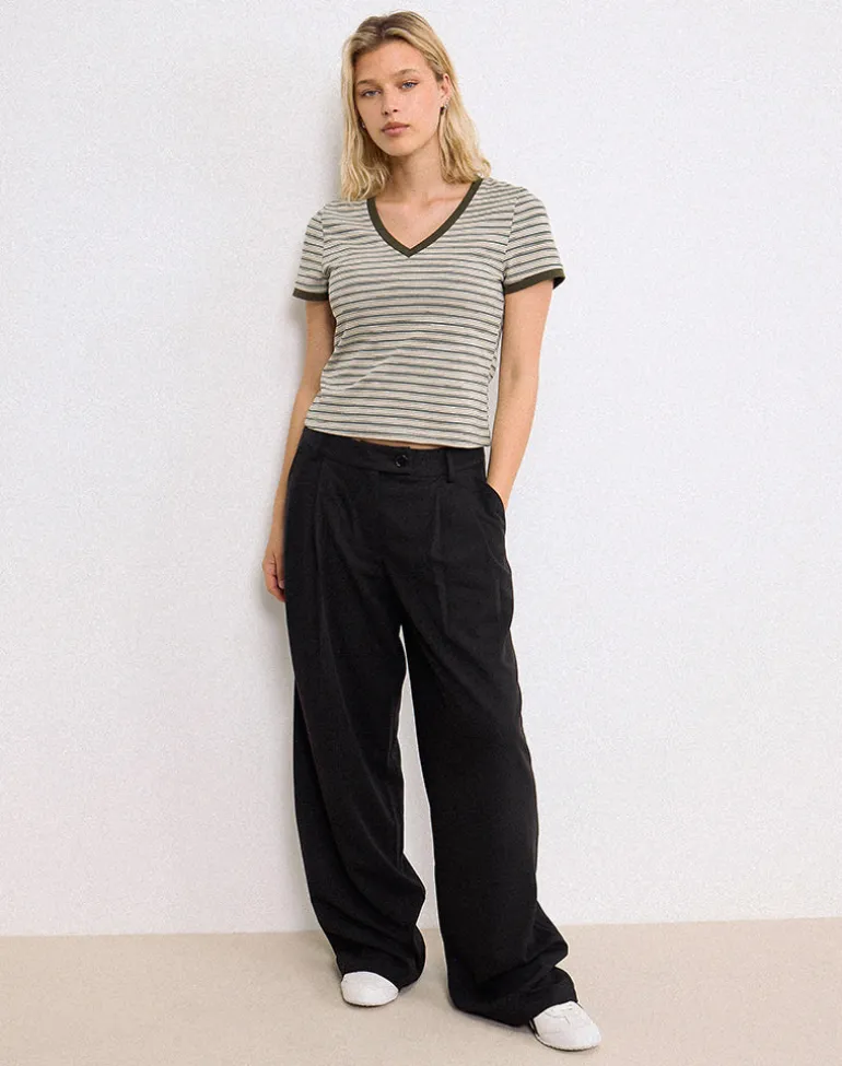 Sakira Oversized Wide Leg Trousers in Black