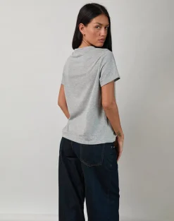 Saki Tee in Grey Marl with I Love OOO Graphic