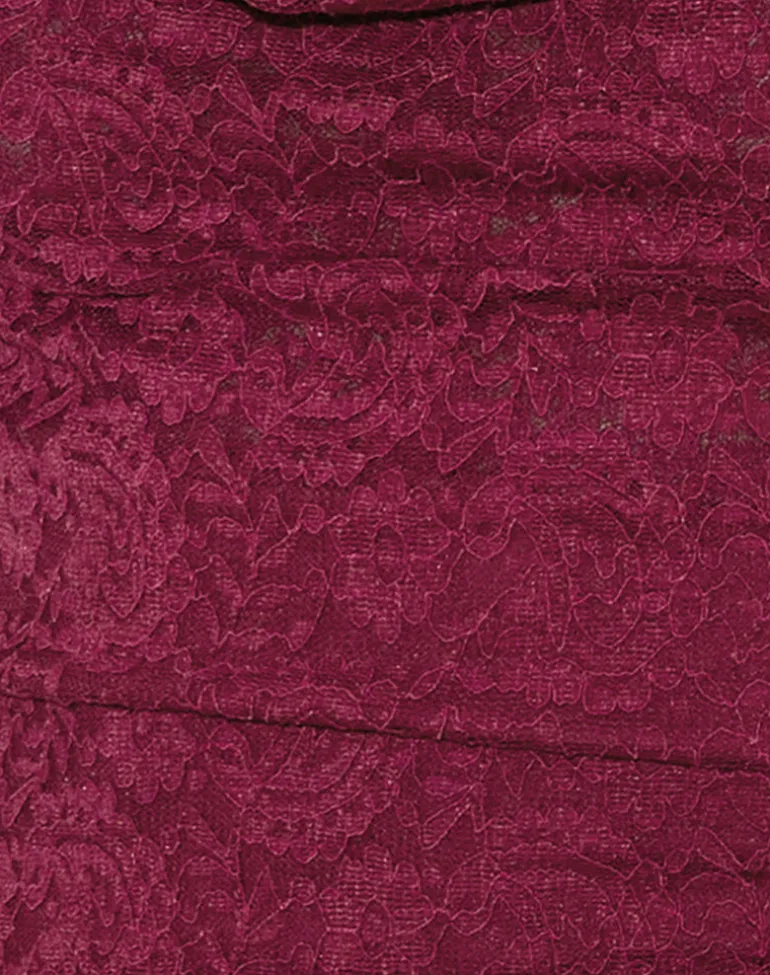 Samwell Halterneck Top in Paisley Lace Burgundy
