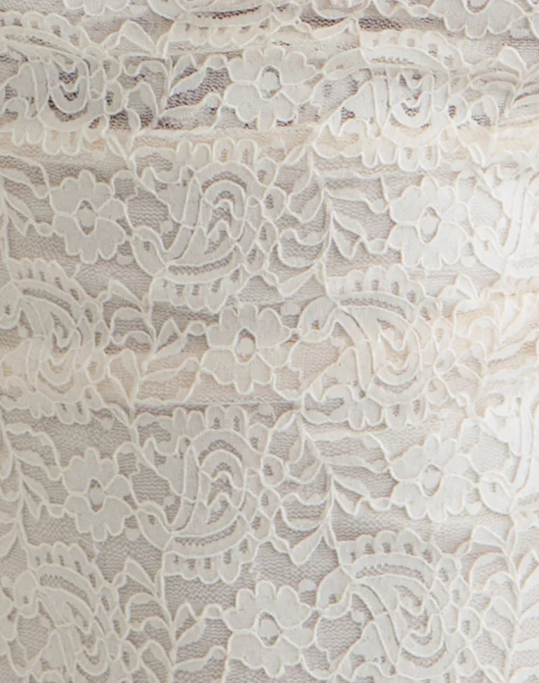 Samwell Halterneck Top in Paisley Lace Ivory