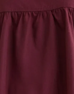 Sanaly Mini Dress in Poplin Maroon
