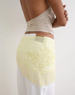 Sanela Sarong in Lemon with Vintage Bloom Embroidery