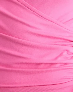 Saneya Plunge Top in Rayon Jersey Deep Pink