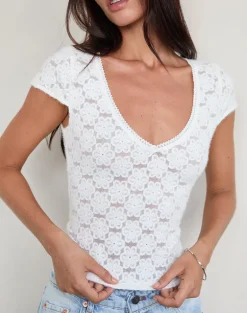 Sanjana Top in Lace Ivory