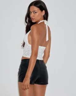 Sanne Hot Pants in PU Black