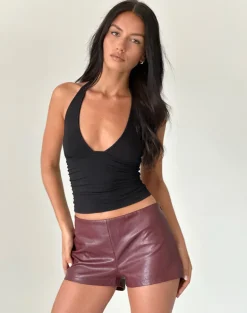 Sanne Hot Pants in PU Burgundy