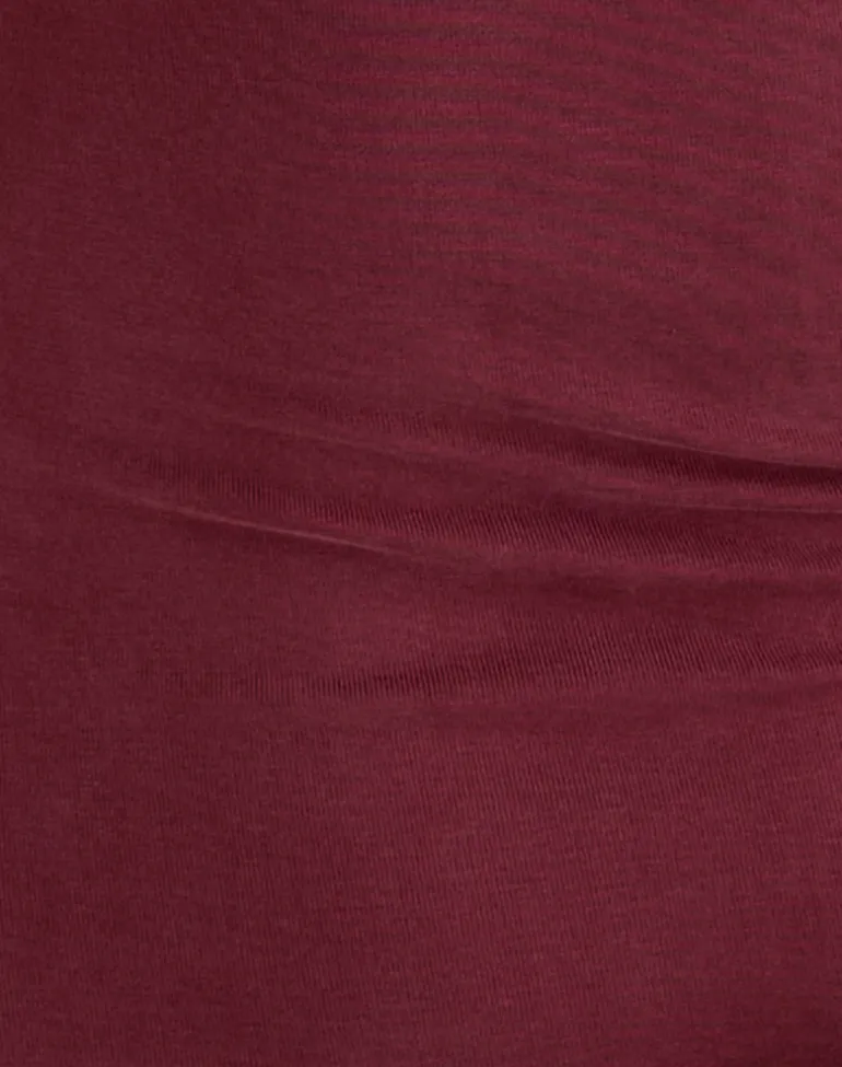 Sanyu Plunge Maxi Dress in Cupro Burgundy