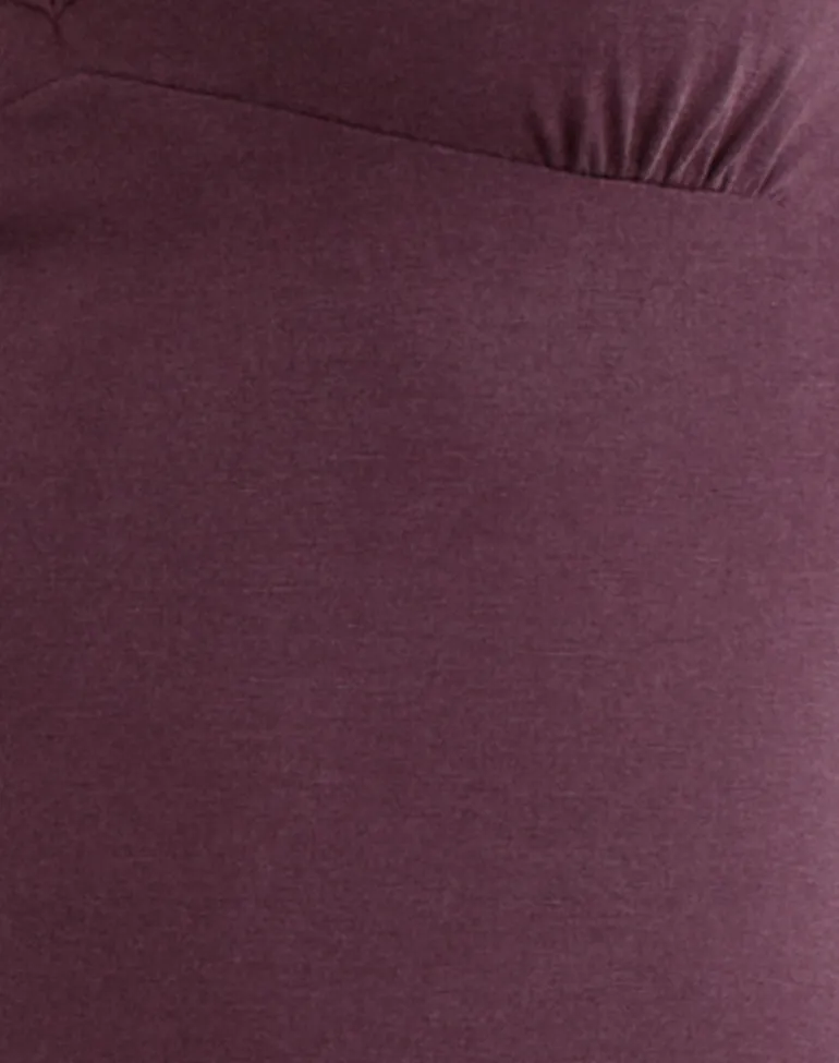 Sanyu Plunge Maxi Dress in Cupro Deep Purple