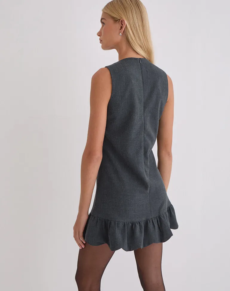 Saraya Mini Dress in Tailoring Grey Blue