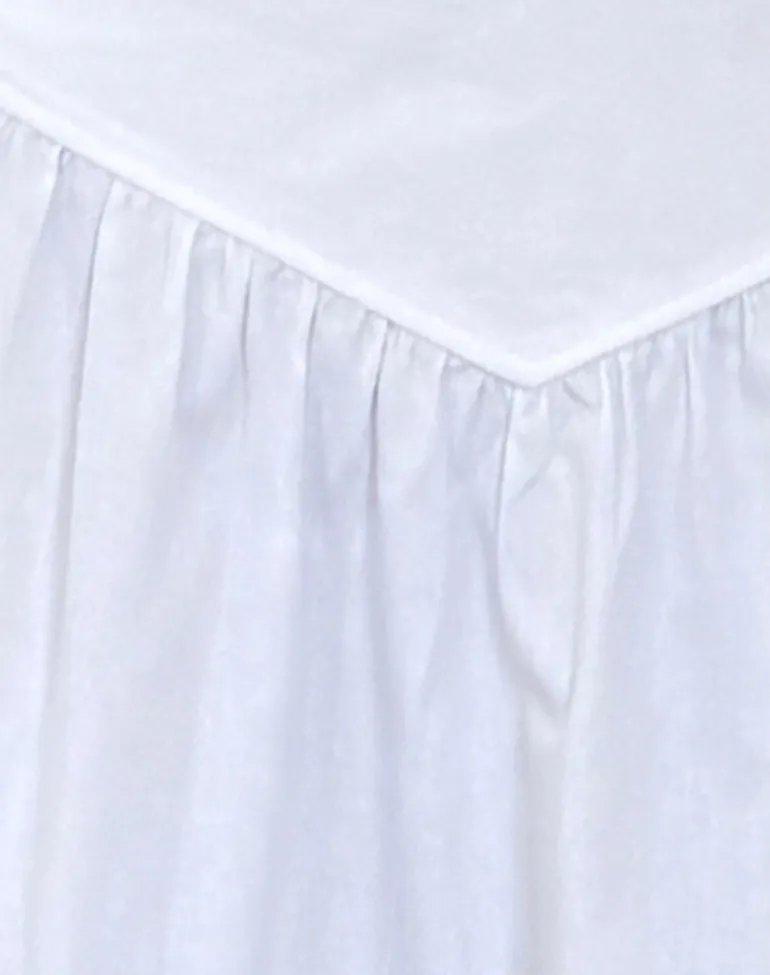 Sarayu Midi Skirt in Poplin White