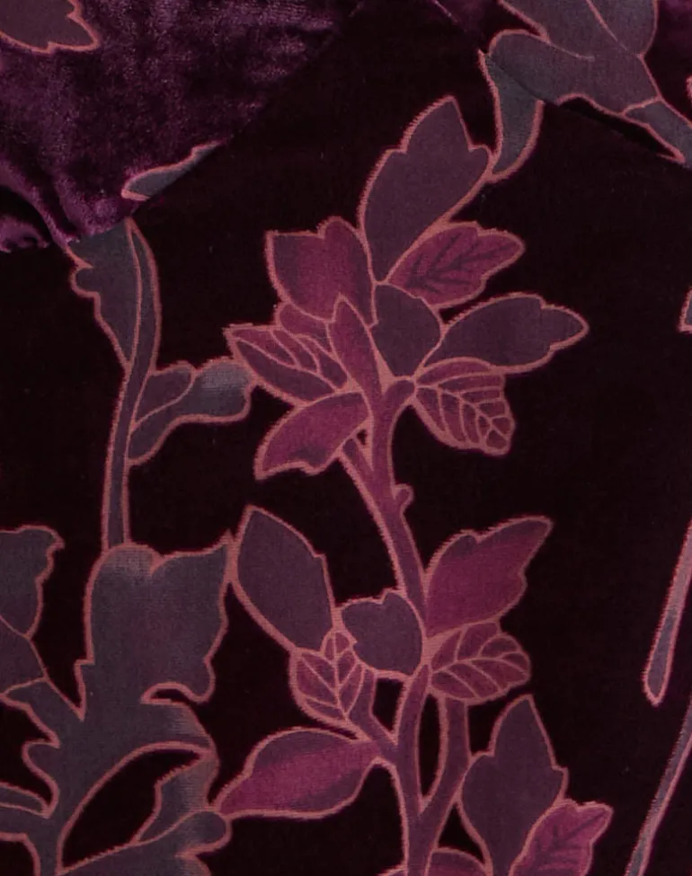 Sarinda Cami Top in Floral Devore Burgundy