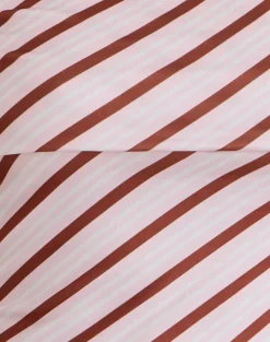Sarla One Shoulder Top in Diagonal Stripe Pink