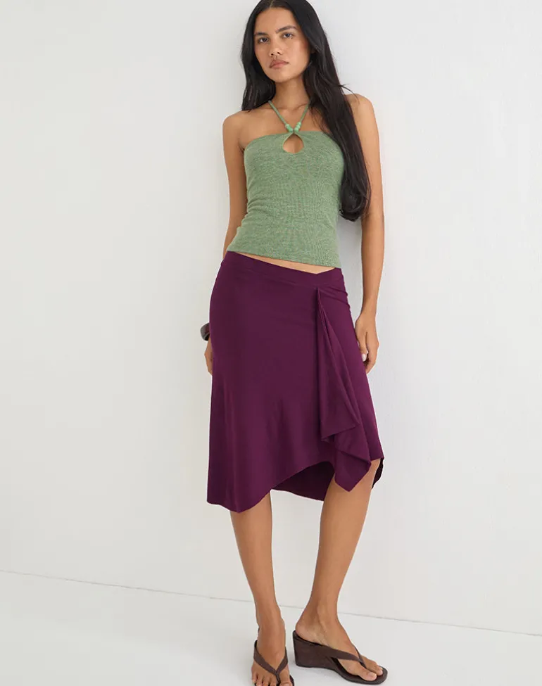 Satuna Top with Beads in Shimmer Knit Sage Green