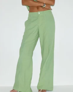 Saucy Trouser in Linen Minty Green