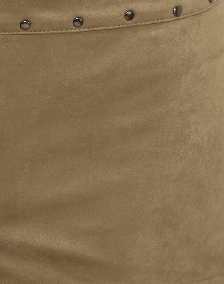 Saumya Hot Pant in Faux Suede Mushroom Grey