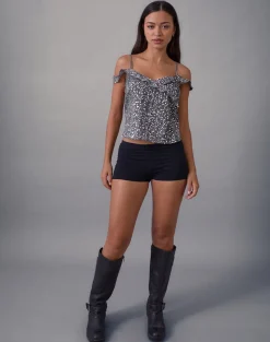 Savira Top in Chiffon Sequin Grey