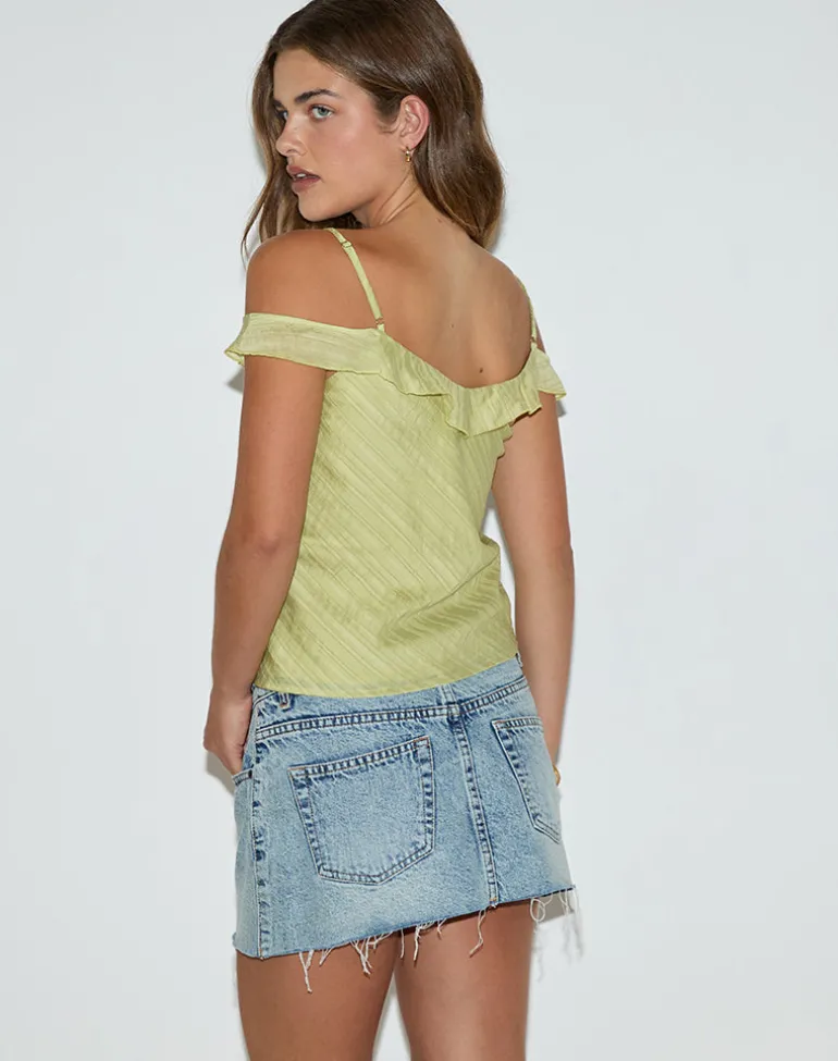 Savira Top in Chiffon Stripe Green
