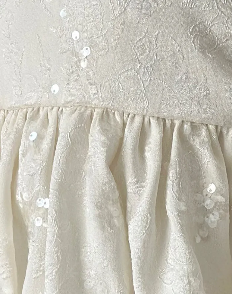 Saya Top in Sequin Jacquard Ivory