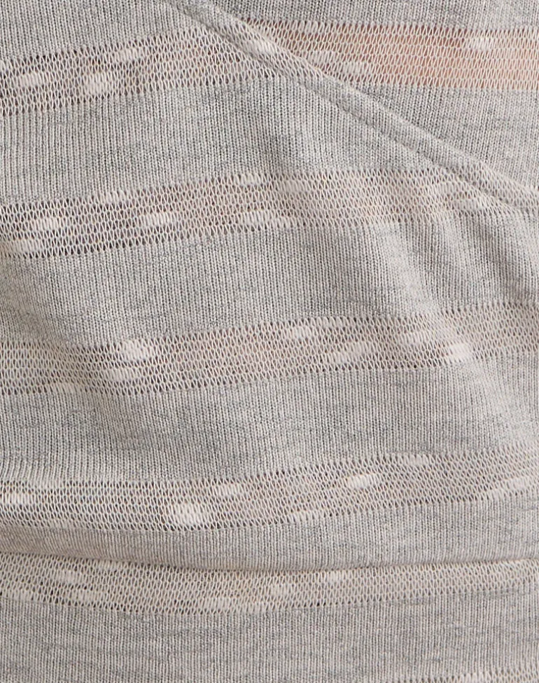 Sayena Top in Sheer Knit Light Grey