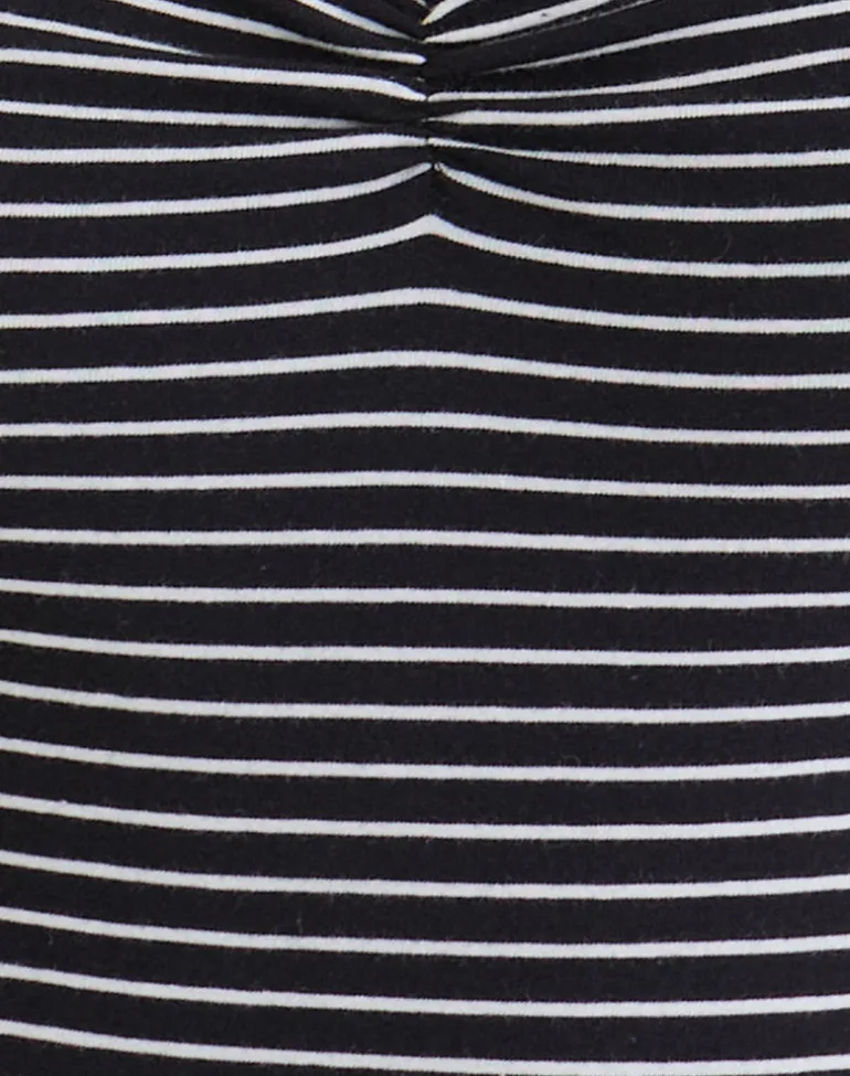 Seiren Top in Stripe Jersey Black and White