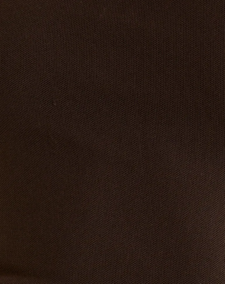 Sekali Bandeau Top in Dark Brown and Blue