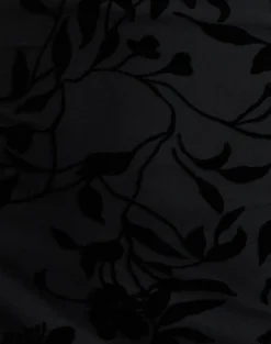 Selca Mini Dress in Flock Leaf Flower Black