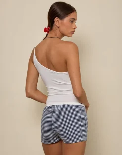 Serafim Short in Seersucker Gingham Navy
