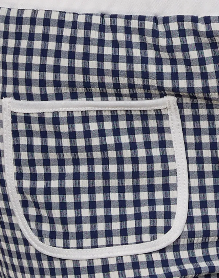 Serafim Short in Seersucker Gingham Navy